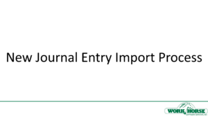 New import feature for Journal Entries